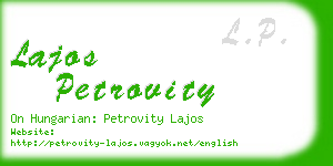 lajos petrovity business card